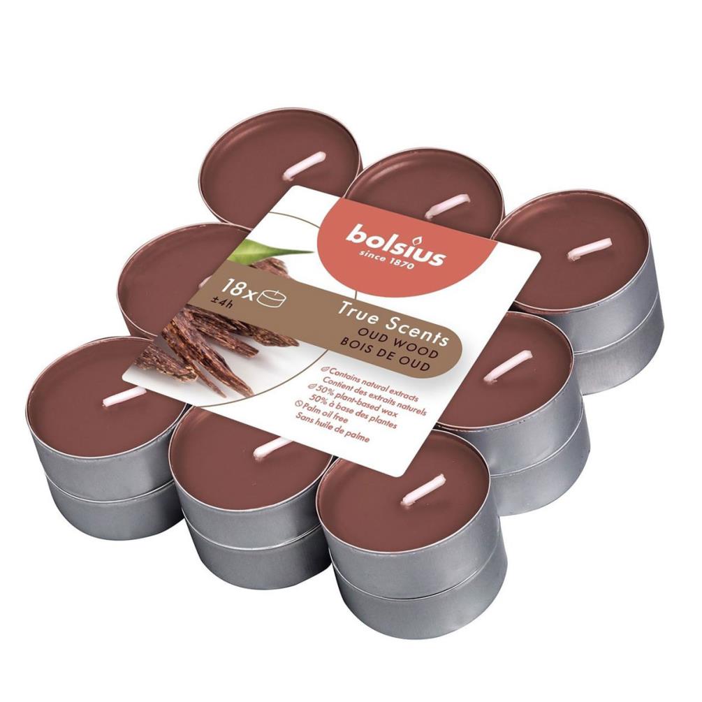 Bolsius Oud Wood 4 Hour Tealights (Pack of 18) £4.72